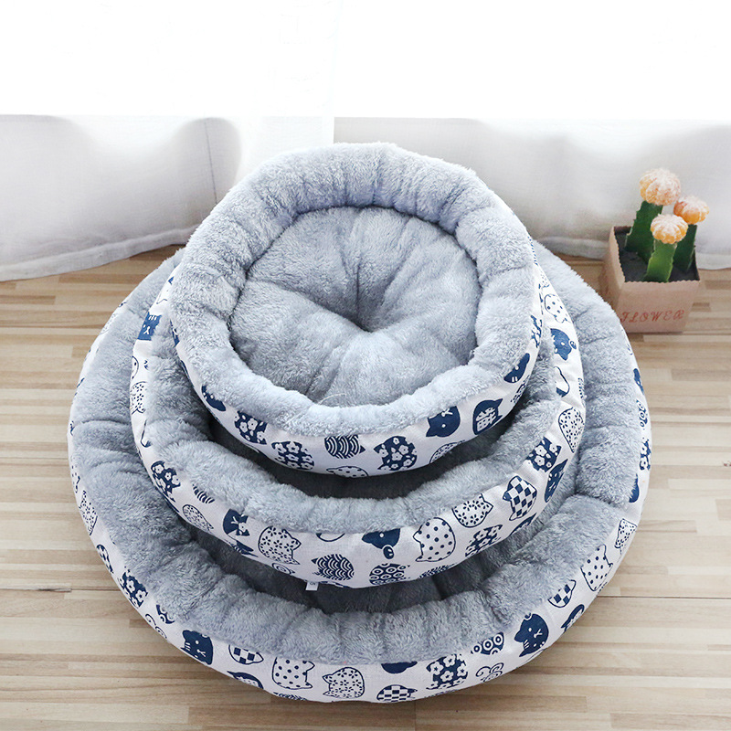 Pet Supplies Foreign Trade Cathouse Doghouse Amazon Pet Bed round Cotton Pet Nest Dog and Cat Universal Nest Factory Wholesale