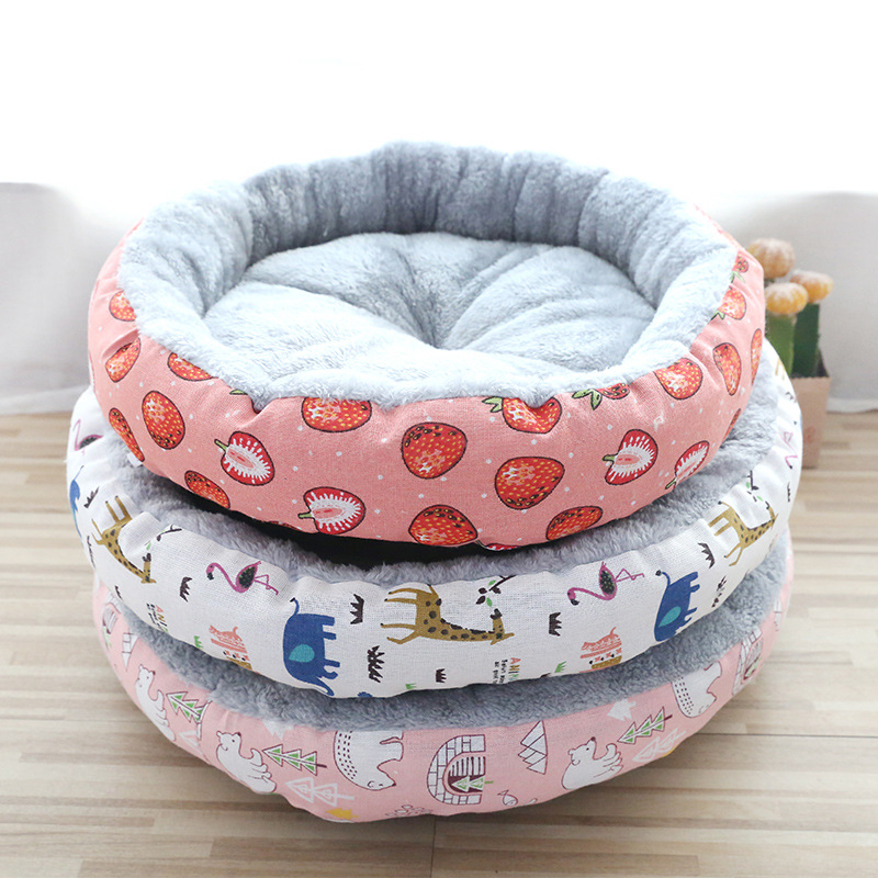 Pet Supplies Foreign Trade Cathouse Doghouse Amazon Pet Bed round Cotton Pet Nest Dog and Cat Universal Nest Factory Wholesale