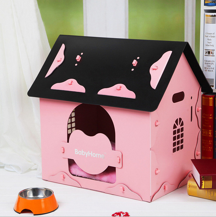 Eco-friendly material folding small dog cage plastic durable pet nest easy to clean the teddy house.