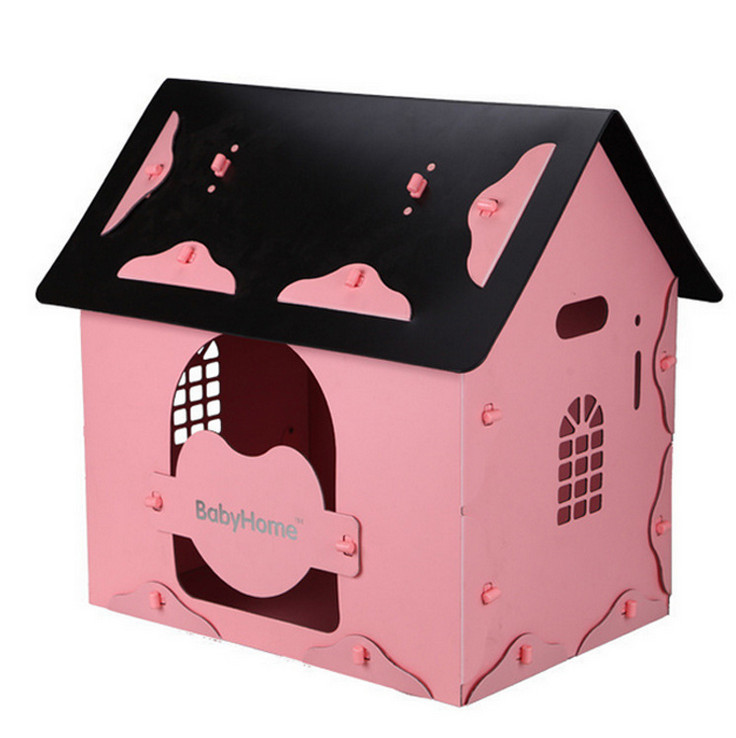 Eco-friendly material folding small dog cage plastic durable pet nest easy to clean the teddy house.