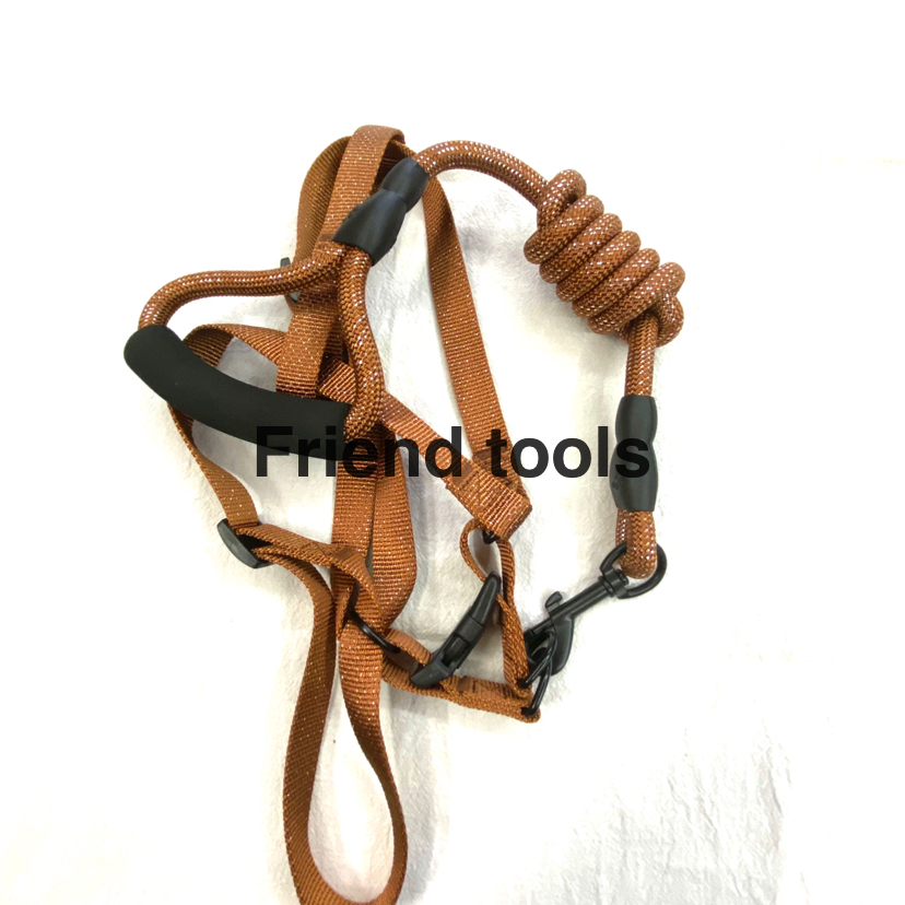 Pet Chain Silver Edge Flat Rope Chest Back Hand Holding Rope 6 Color Tone Mixed