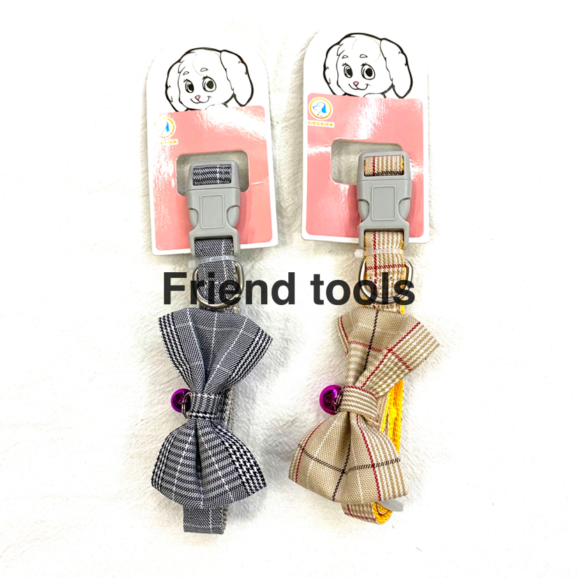 Pet Chain Pure Cotton Checked Cloth Collar