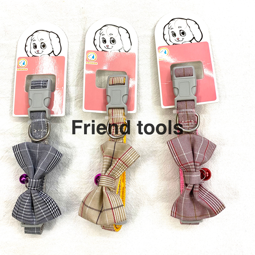 Pet Chain Pure Cotton Checked Cloth Collar