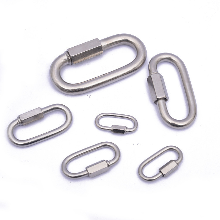 Supply 304 Stainless Steel Quick Shackle Stainless Steel Carabiner Pet Chain Buckle M3.5-M12 Wholesale
