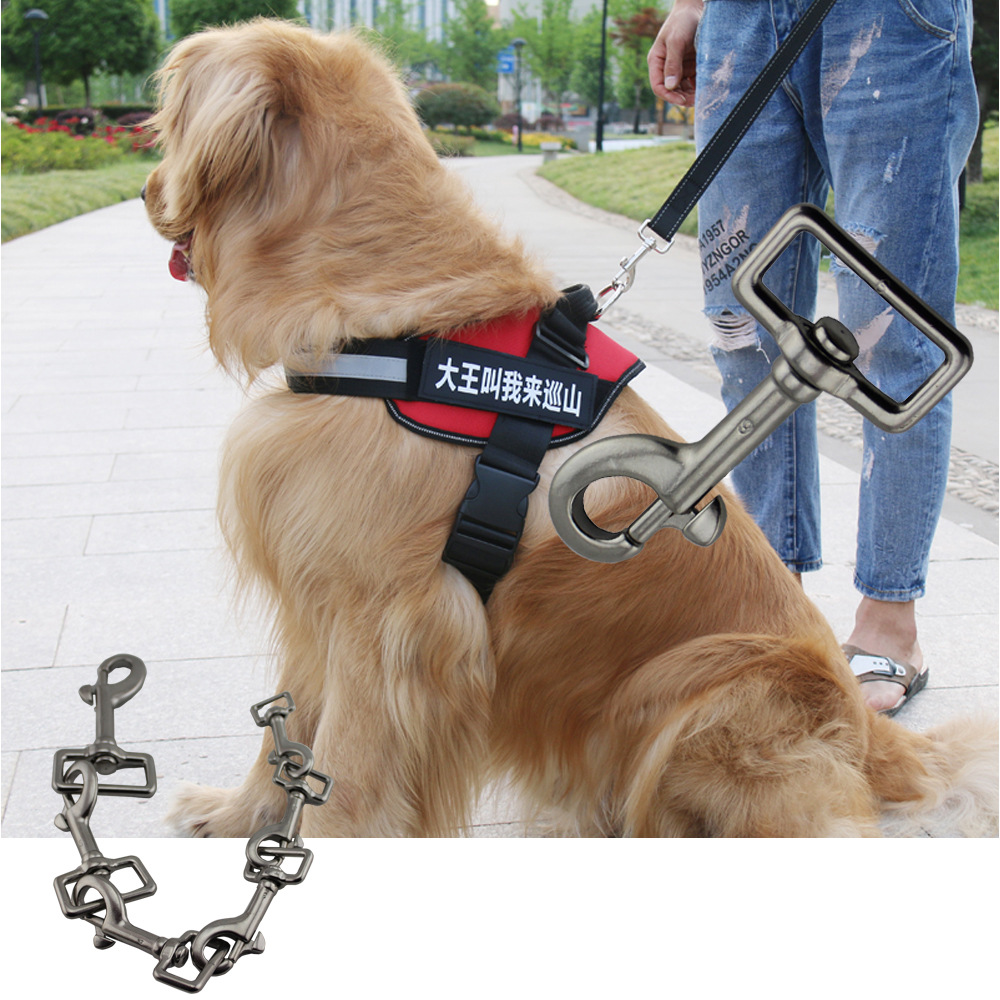Amazon Hot Selling Stainless Steel Square Ring Single Head Hook Dog Chain Head Ribbon Spring Hook Pet Chain Hook