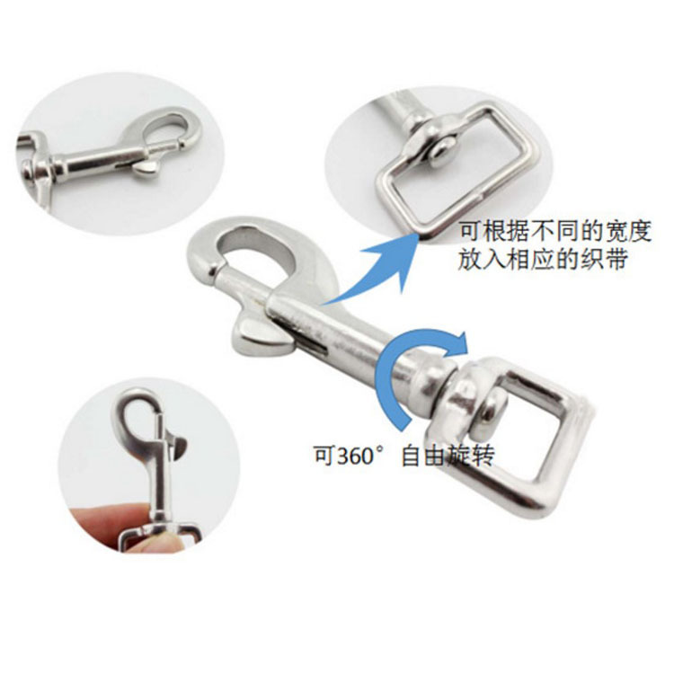 Amazon Hot Selling Stainless Steel Square Ring Single Head Hook Dog Chain Head Ribbon Spring Hook Pet Chain Hook Amazon Hot Selling Stainless Steel Square Ring Single Head Hook Dog Chain Head Ribbon Spring Hook Pet Chain Hook