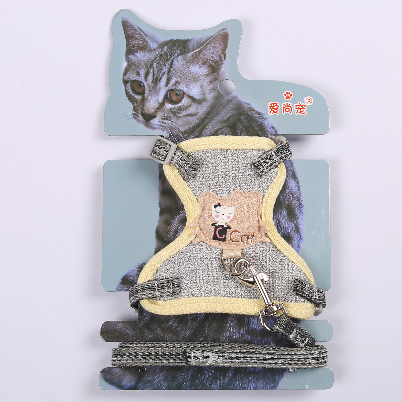 Cross-Border Hot Selling Cartoon Cotton Cloth Cat Pulling Rope Breathable Anti Breaking Loose Cat Rope Vest Style Chest Strap Pet Rope Cross-Border Hot Selling Cartoon Cotton Cloth Cat Pulling Rope Breathable Anti Breaking Loose Cat Rope Vest Style Chest Strap Pet Rope