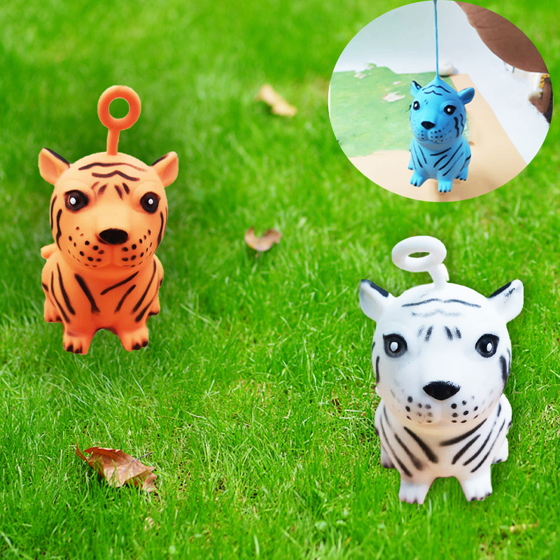 New Year of Tiger Cute Pet Squeezing Toy Pressure Reduction Toy TPR Decompression Flour Vent Ball Children&#039;s Toys Wholesale