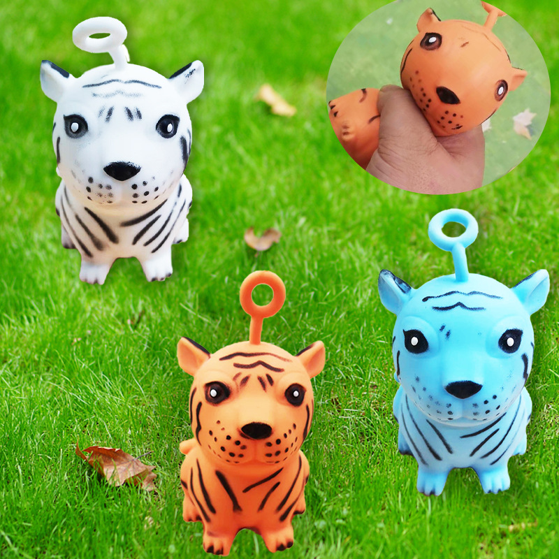 New Year of Tiger Cute Pet Squeezing Toy Pressure Reduction Toy TPR Decompression Flour Vent Ball Children's Toys Wholesale