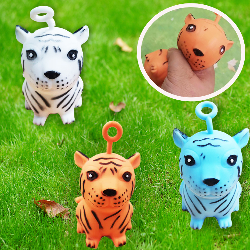 New Year of Tiger Cute Pet Squeezing Toy Pressure Reduction Toy TPR Decompression Flour Vent Ball Children's Toys Wholesale