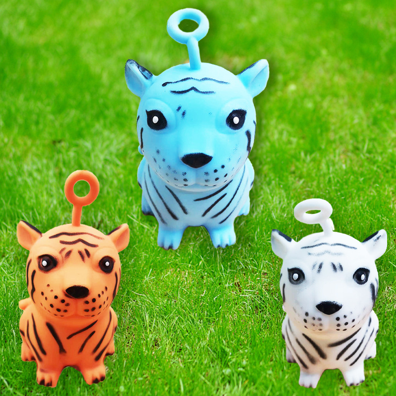 New Year of Tiger Cute Pet Squeezing Toy Pressure Reduction Toy TPR Decompression Flour Vent Ball Children's Toys Wholesale
