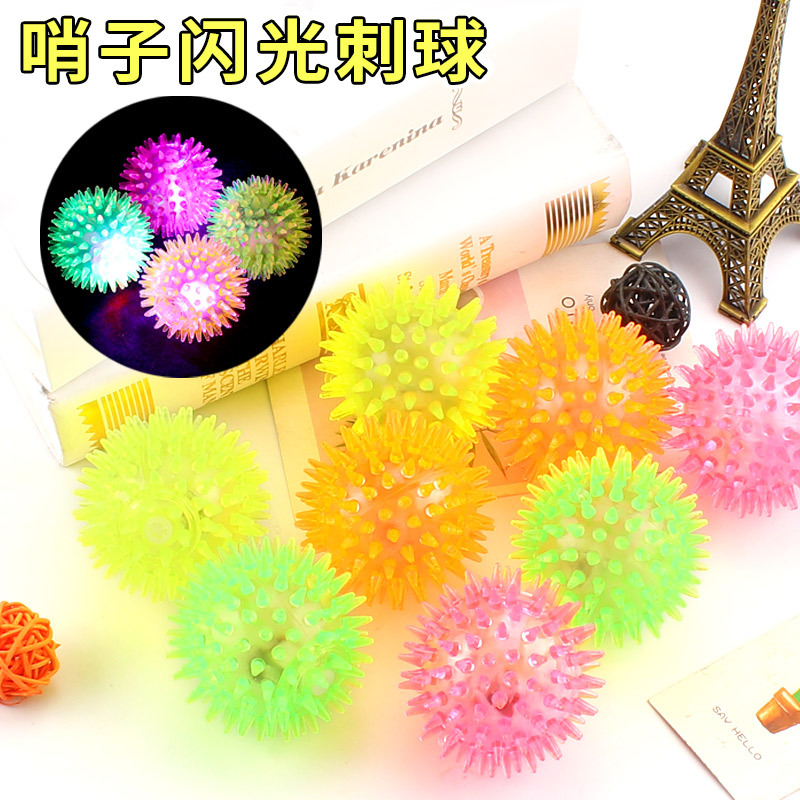 Flash elastic massage ball bouncing ball with thorn ball Luminescent massage ball pet toy stand night market wholesale