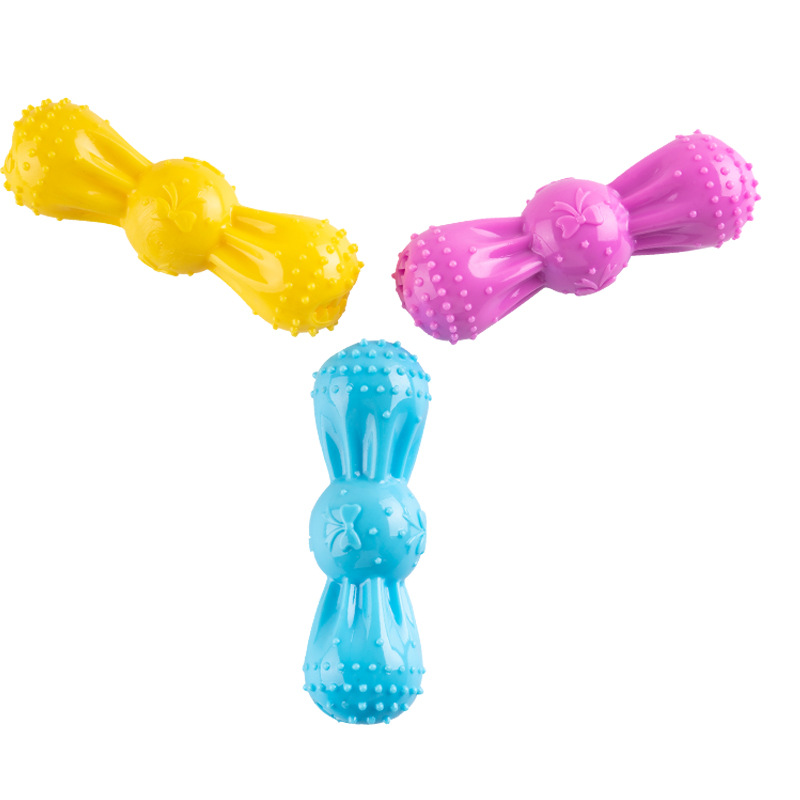 Dog Bow Rolling Food Dropping Ball Pet Tooth Protection Bite-Resistant Molar Rod Dog Relieving Stuffy Artifact Pet Toy