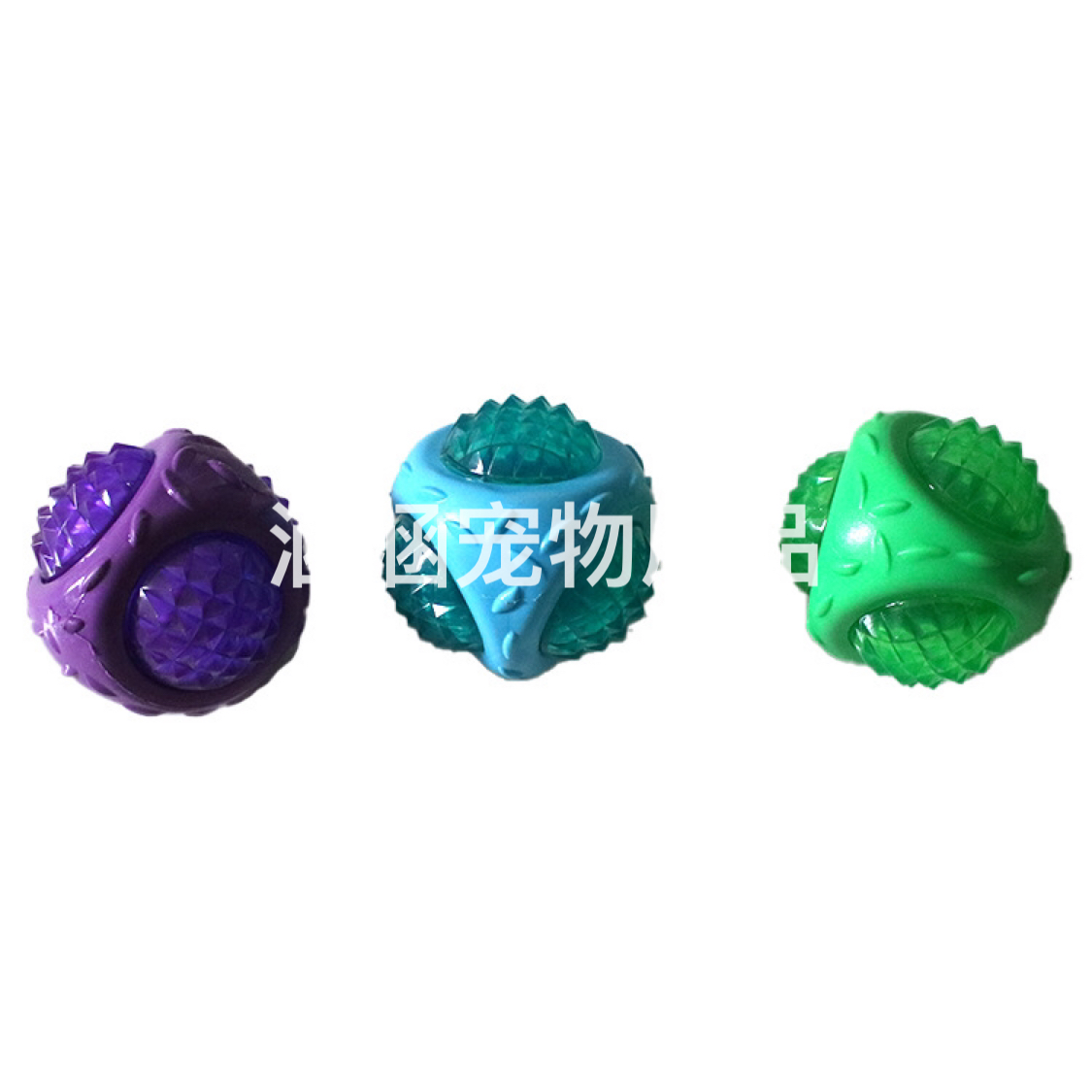 Pet Dog Toy Ball Environmental Protection Bite-Resistant Throwing Training Rugby Sound Flash Rubber Interactive Tooth Cleaning Wholesale