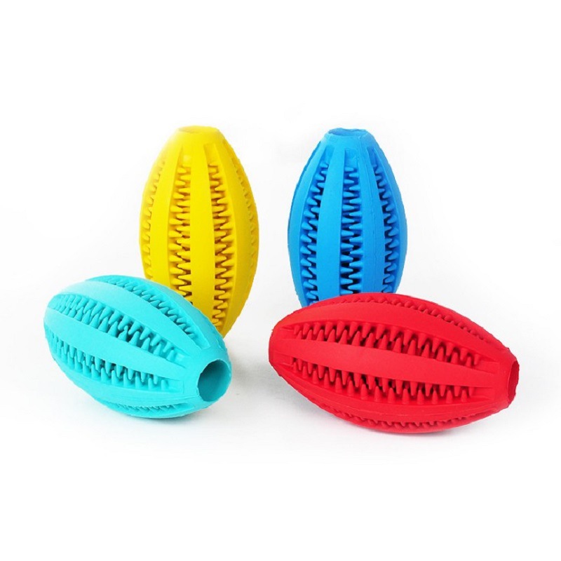 Pet Toy TPR Bite-Resistant Ball Natural Milk Flavor Rugby Dog Toy Ball Dog Tooth Cleaning Molar Rod Spot