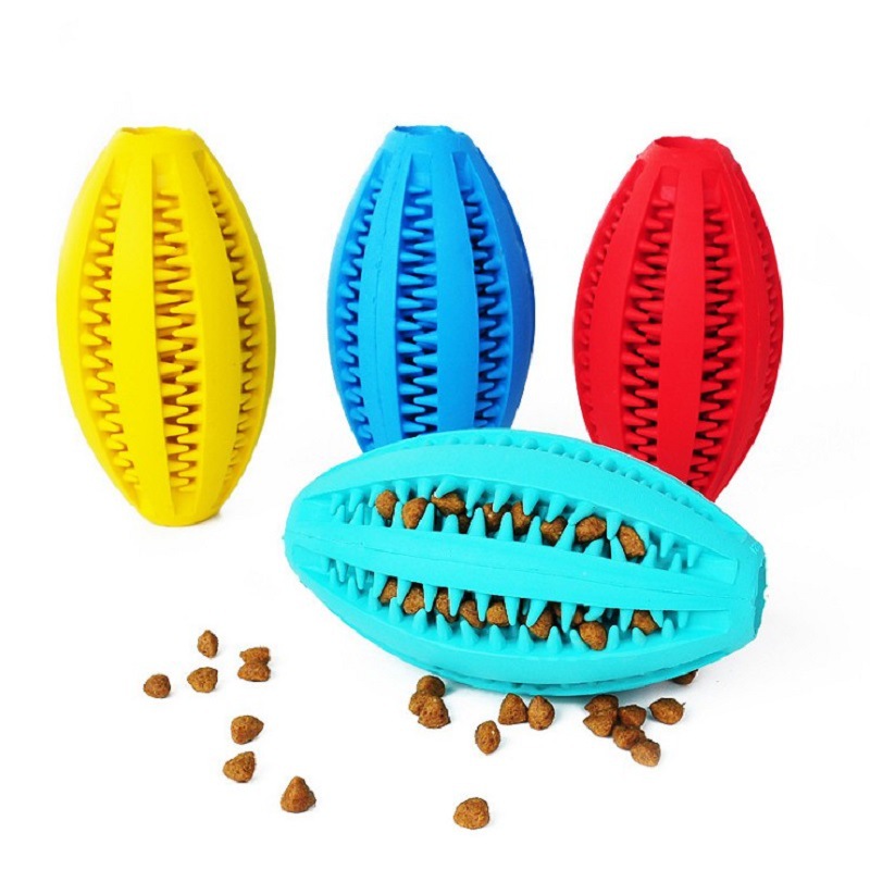 Pet Toy TPR Bite-Resistant Ball Natural Milk Flavor Rugby Dog Toy Ball Dog Tooth Cleaning Molar Rod Spot
