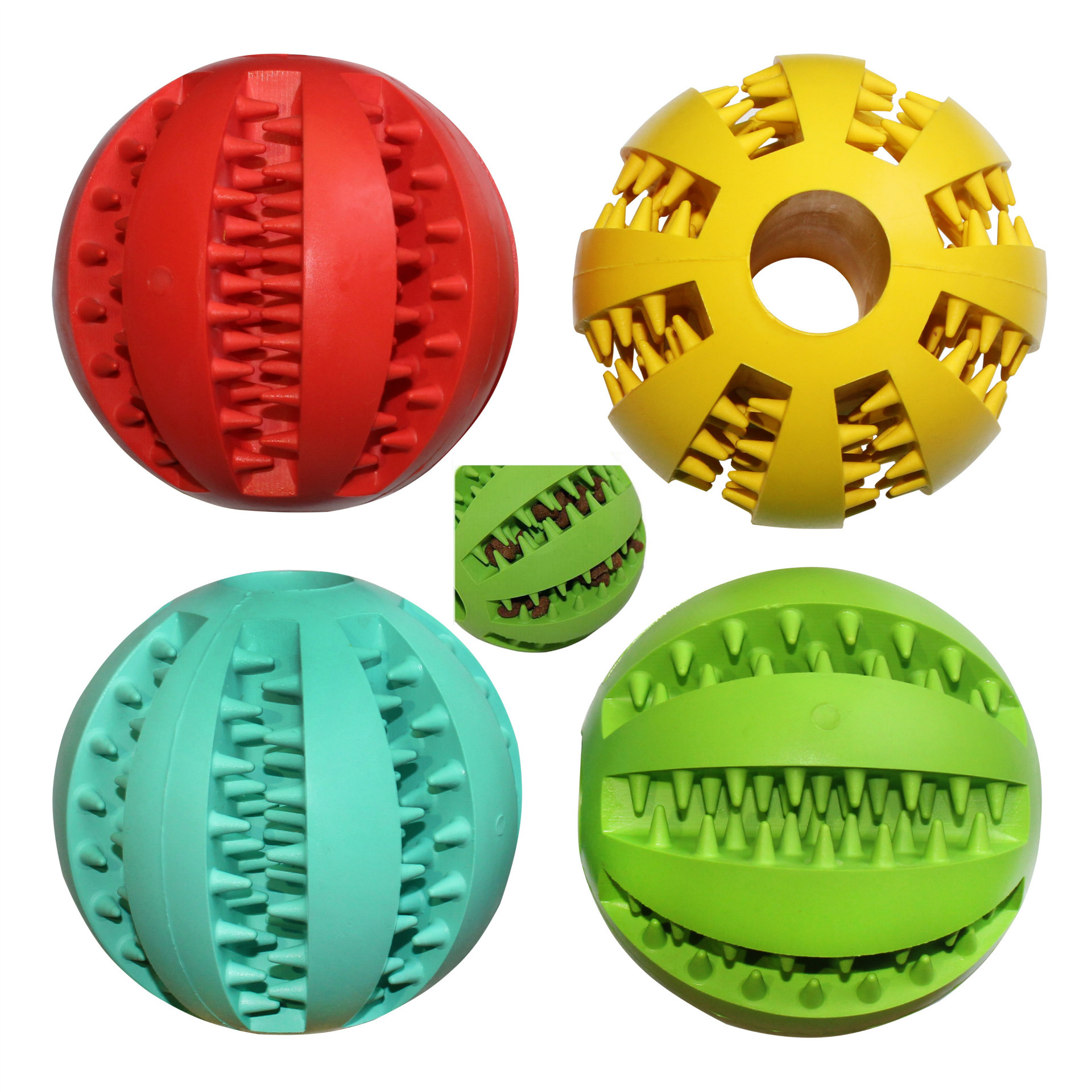 Friends Pet Toys Rubber Watermelon Molar Teeth Toys Pet Chewing Ball Bite-Resistant Tooth Cleaning Ball More Sizes