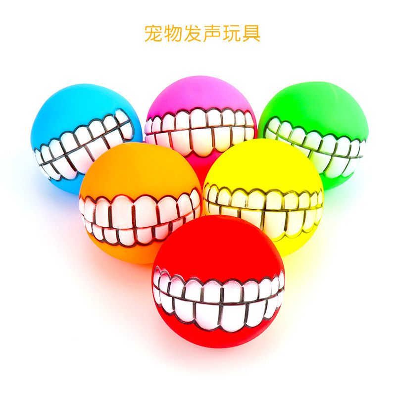 Tooth Ball Sound Dog Toy Vinyl Pet Toy Bite-Resistant Pet Toy Ball Spot Goods Can Be Sent On Behalf