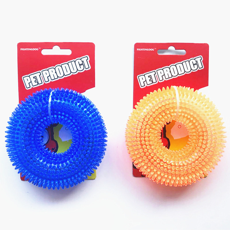 Pet Toy Bite-Resistant Vocalization Toy Ball Large Dog Golden Retriever Barbed TPR Dog Toy Tooth Cleaning Molar Dog Toy