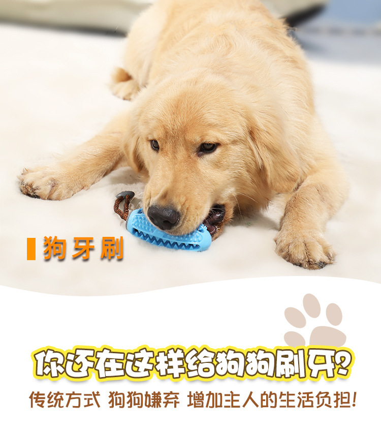 Dog Toothbrush Pet Dog Toothbrush Dog Molar Tooth Cleaning Stick Leakage Food Feeder Ball Bite-Resistant Toys Supplies