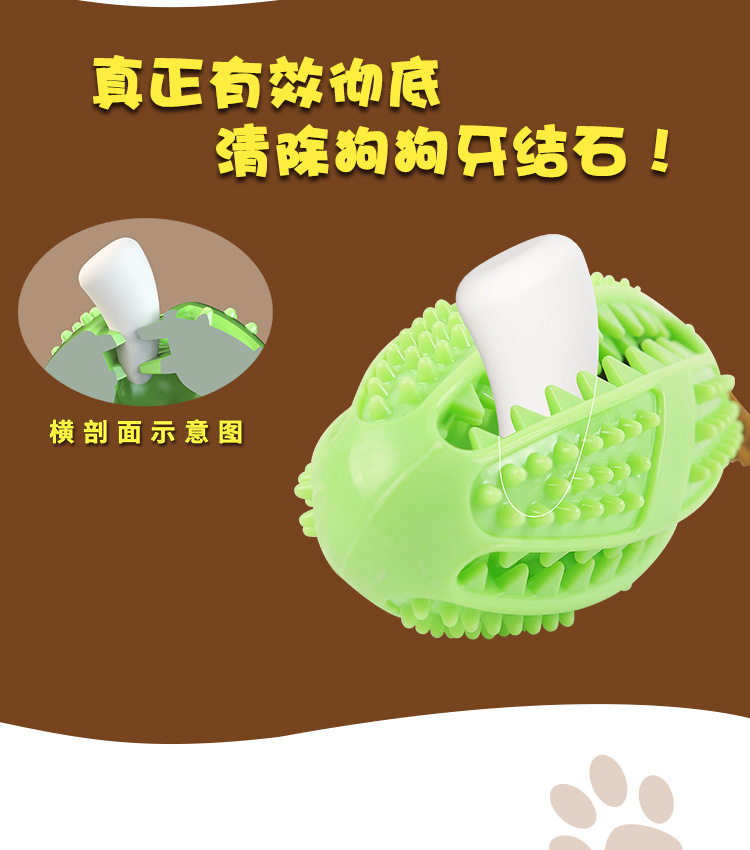 Dog Toothbrush Pet Dog Toothbrush Dog Molar Tooth Cleaning Stick Leakage Food Feeder Ball Bite-Resistant Toys Supplies