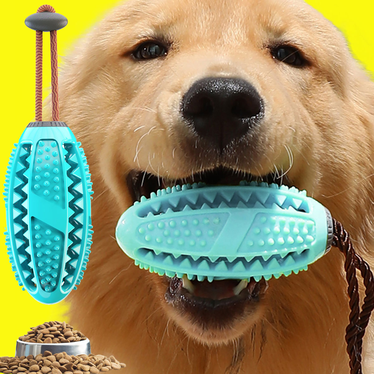 Dog Toothbrush Pet Dog Toothbrush Dog Molar Tooth Cleaning Stick Leakage Food Feeder Ball Bite-Resistant Toys Supplies