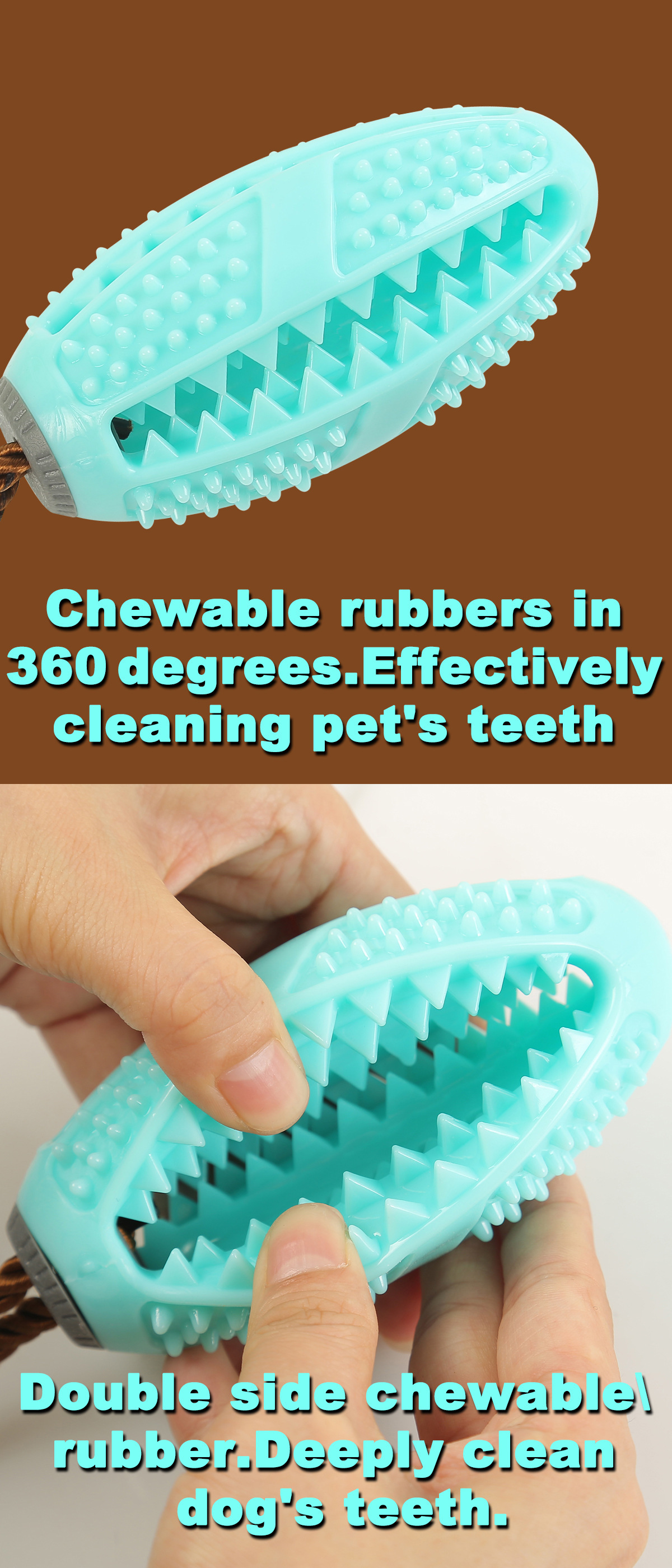 Dog Toothbrush Pet Dog Toothbrush Dog Molar Tooth Cleaning Stick Leakage Food Feeder Ball Bite-Resistant Toys Supplies