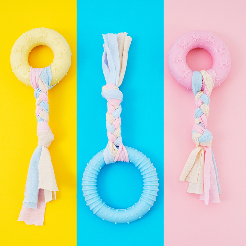 Pet Daily Necessities Dog Toy Ball Pet Molar Toy Tooth Cleaning TPR Bite Resistance Knot Toy Molar Rod