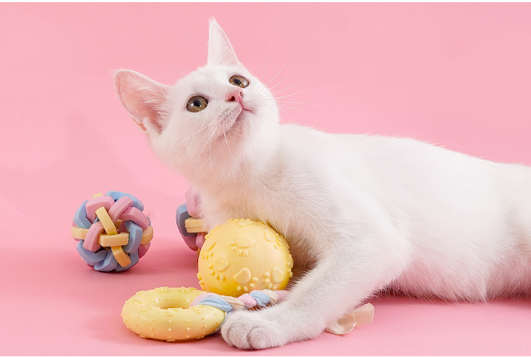 Pet Daily Necessities Dog Toy Ball Pet Molar Toy Tooth Cleaning TPR Bite Resistance Knot Toy Molar Rod