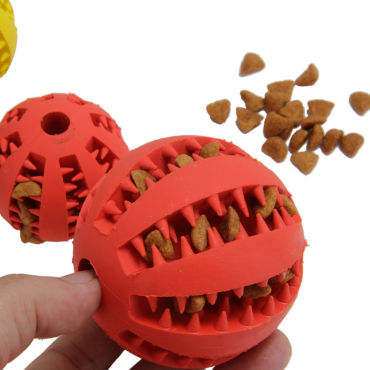 New Watermelon Tooth Ball Pet Dog Toy Ball Bite-Resistant Tooth Cleaning Teether Ball Pet Rubber Ball Dog Toy Food Leakage
