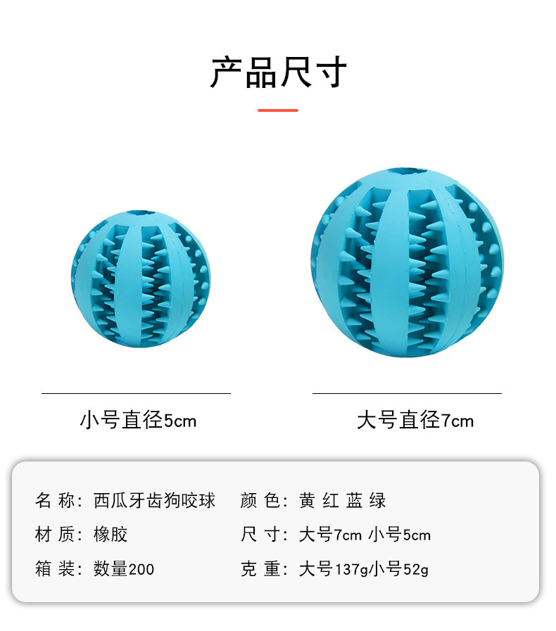 New Watermelon Tooth Ball Pet Dog Toy Ball Bite-Resistant Tooth Cleaning Teether Ball Pet Rubber Ball Dog Toy Food Leakage