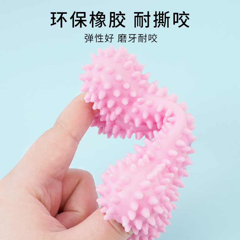 Amazon Hot TPR Pet Molar Toy Tooth Cleaning Dog Toy Ball Bite-Resistant Knot Toy Molar Rod