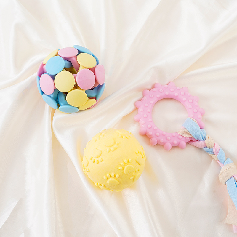 Amazon Hot TPR Pet Molar Toy Tooth Cleaning Dog Toy Ball Bite-Resistant Knot Toy Molar Rod