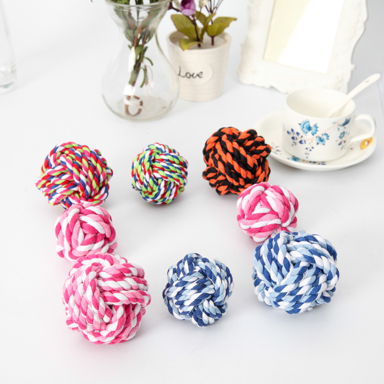 Medium to Large Dogs Pet Ball Cotton String Woven Ball Bite-Resistant Toys Pet Supplies Dogs and Cats Toys Tooth Cleaning Ball Wholesale