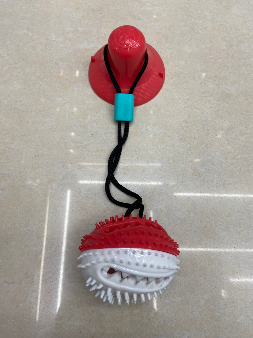 Pet Bite Toy Dog Sucker Drawstring Food Dropping Ball Bite-Resistant Teether Ball Tooth Cleaning Interactive Bell Toy
