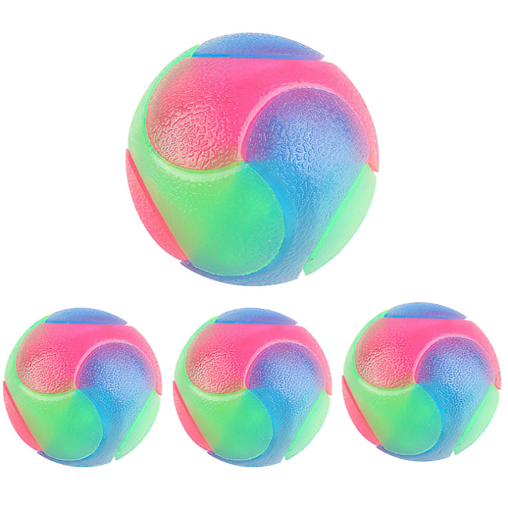 Pet Toy Rubber Biting Dog Toy Bite-Resistant Tooth Cleaning Molar Toy Hair Flash Colorful Ball