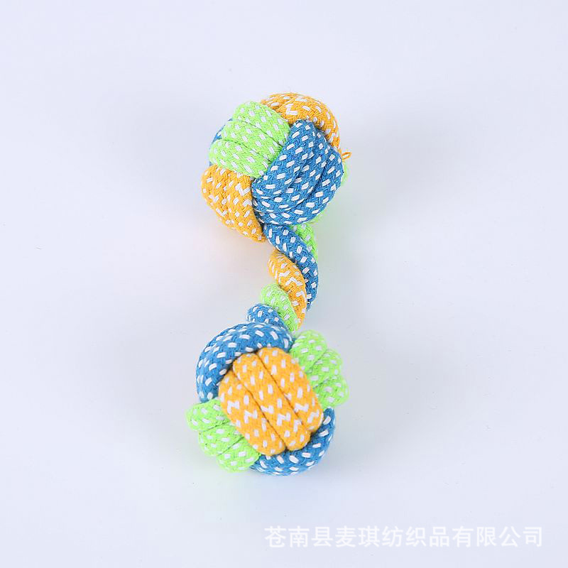 Pet Supplies Toy Bite-Resistant Cotton Rope Toys Molar Clean Tooth Rope Knot Ball Dogs and Cats Toy Set in Stock Wholesale