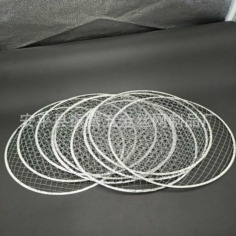 Factory Custom round Edge Disposable Barbecue Mesh Korean Barbecue Net Stainless Steel Mesh Barbecue Grate