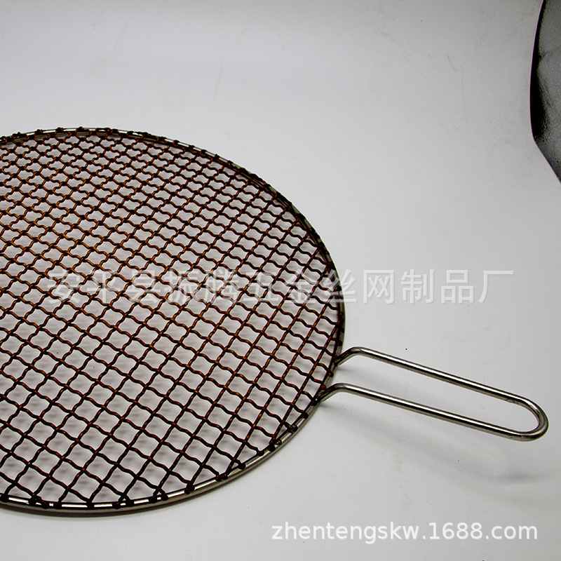 Factory Custom round Edge Disposable Barbecue Mesh Korean Barbecue Net Stainless Steel Mesh Barbecue Grate