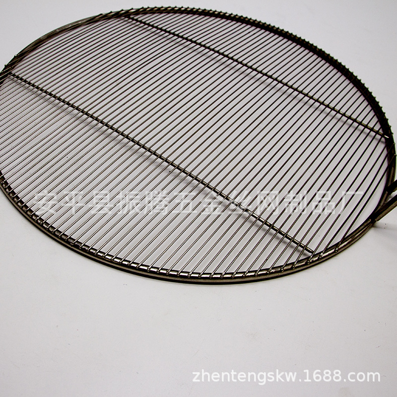 Factory Custom round Edge Disposable Barbecue Mesh Korean Barbecue Net Stainless Steel Mesh Barbecue Grate