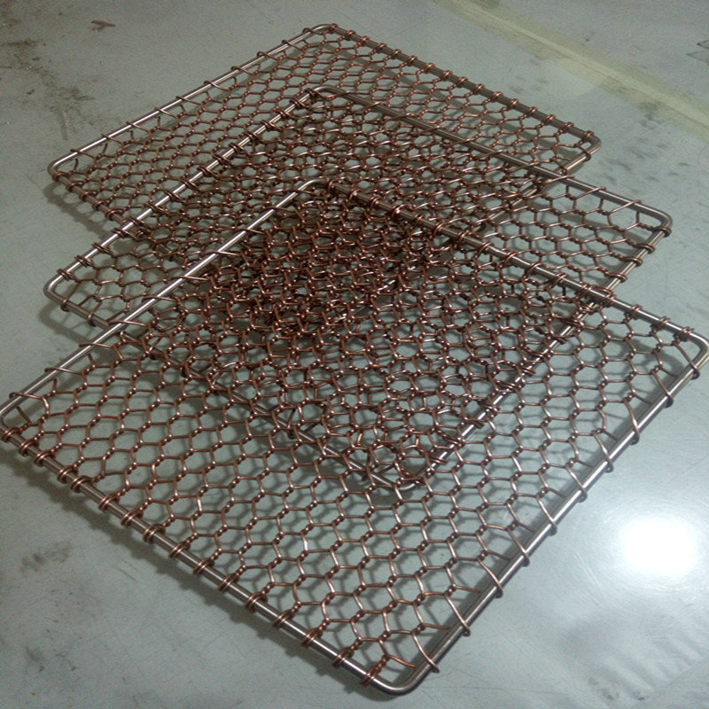 Factory Custom round Edge Disposable Barbecue Mesh Korean Barbecue Net Stainless Steel Mesh Barbecue Grate