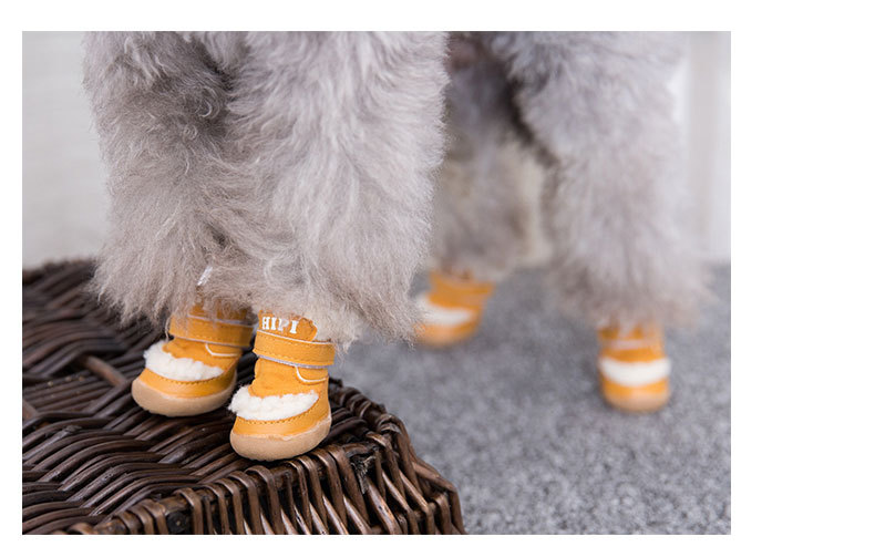 New Pet Shoes Winter Thick Cotton Shoes Warm Non-Slip Set of 4 Teddy Bear Small Dogs Dog Shoes