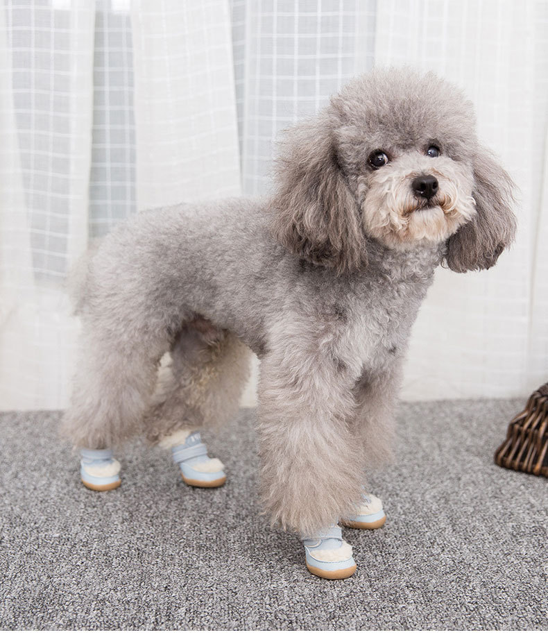 New Pet Shoes Winter Thick Cotton Shoes Warm Non-Slip Set of 4 Teddy Bear Small Dogs Dog Shoes