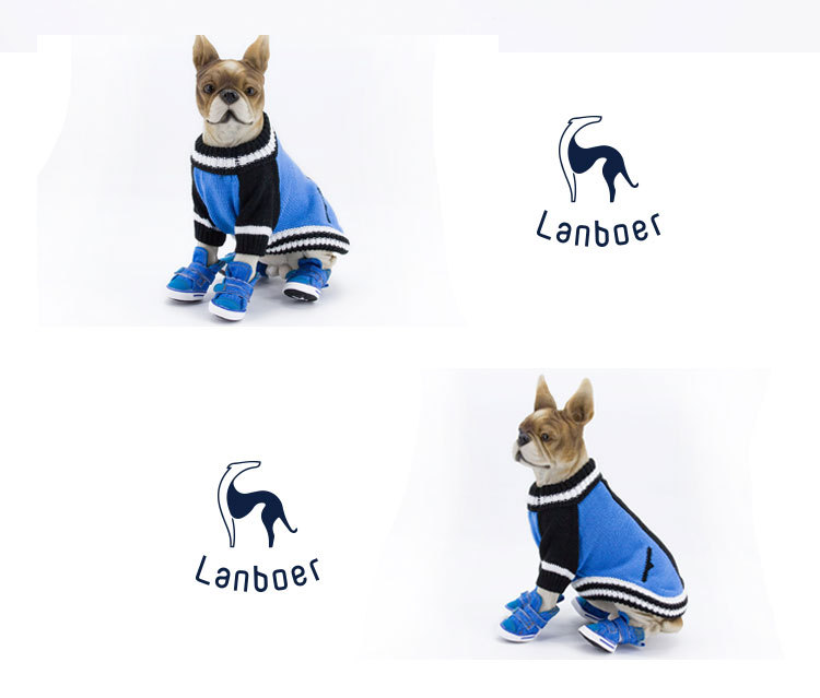 Lanboer blue Boer pet shoes new sports skid resistant canvas shoes small and medium sized dog shoes