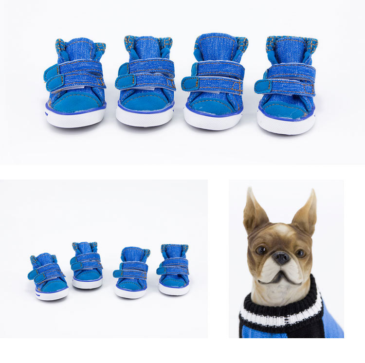 Lanboer blue Boer pet shoes new sports skid resistant canvas shoes small and medium sized dog shoes