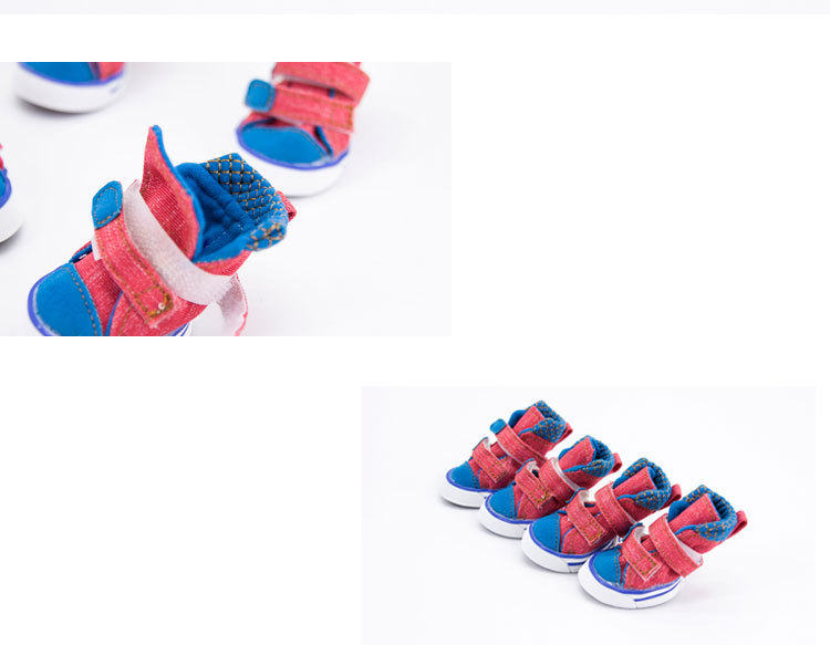 Lanboer blue Boer pet shoes new sports skid resistant canvas shoes small and medium sized dog shoes