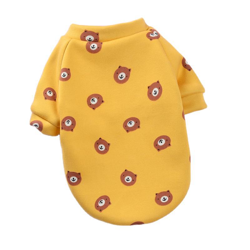 Customized New Cartoon Pet Clothes Fleece-Lined Two-Leg Sweater Autumn and Winter Pullover Pet Dog Clothes Cat Clothes