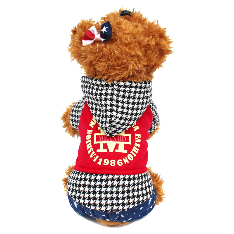 2018 Autumn and Winter Dog Clothes Fleece-Lined Pet Clothing Cat Sweater Black and White Plaid Thickened Four-Leg Cotton-Padded Clothes Supplies 2018 Autumn and Winter Dog Clothes Fleece-Lined Pet Clothing Cat Sweater Black and White Plaid Thickened Four-Leg Cotton-Padded Clothes Supplies