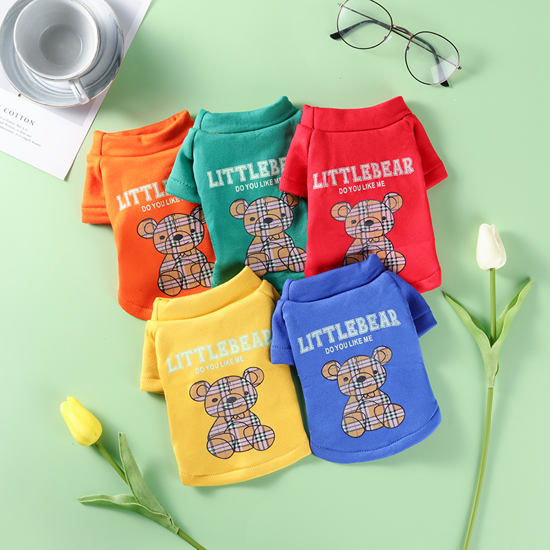 Cartoon Dog Pattern Sweater Autumn and Winter Four-Legged Dog Clothes Polyester Teddy New Pet Clothes Small Pet Supplies