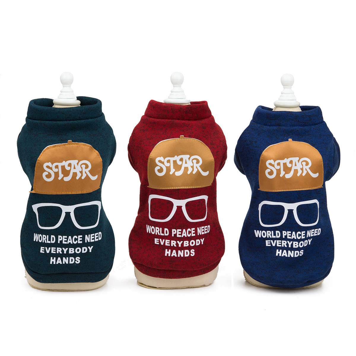 Pet Kitty Dog Clothes Clothing Supplies Teddy Autumn and Winter New Products in Stock Wholesale 19 Hat with Glasses Sweater Pet Kitty Dog Clothes Clothing Supplies Teddy Autumn and Winter New Products in Stock Wholesale 19 Hat with Glasses Sweater